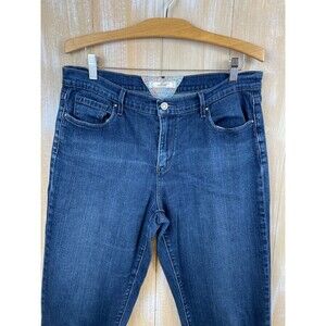 Levis Jeans Women's Size 12 Blue Capri Cuffed Hem Dark Wash Denim Pockets